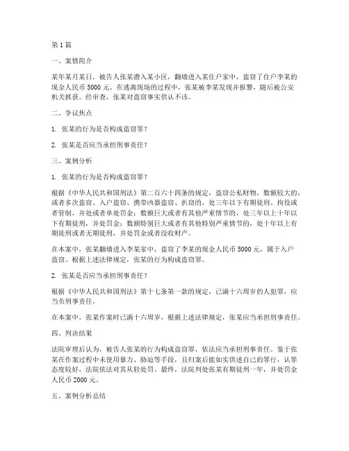 小偷经典法律案例分析(3篇)