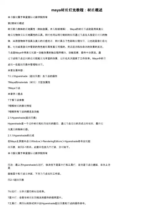 maya材质灯光教程：材质概述
