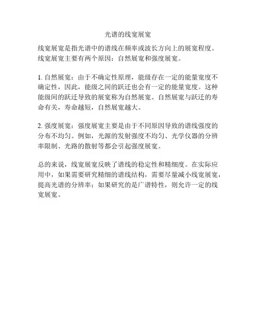 光谱的线宽展宽