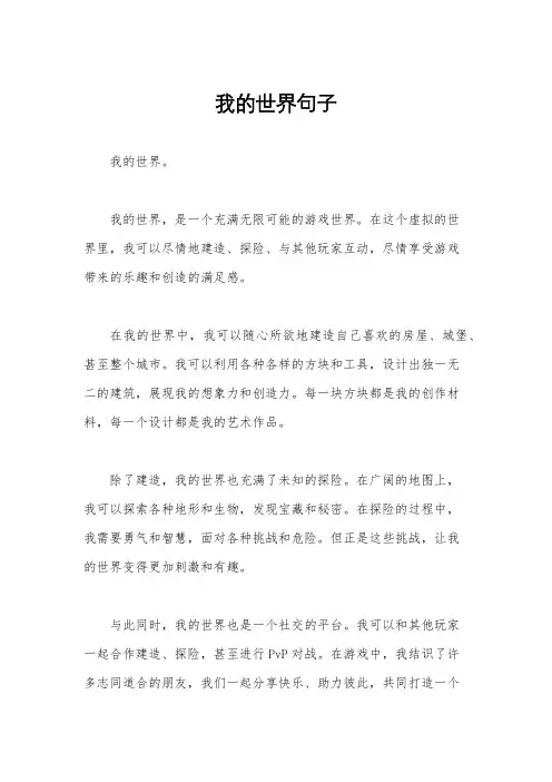 我的世界句子