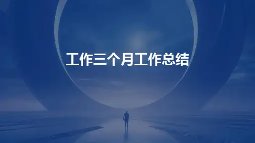 工作三个月工作总结PPT