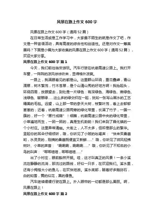 风景在路上作文600字（通用52篇）