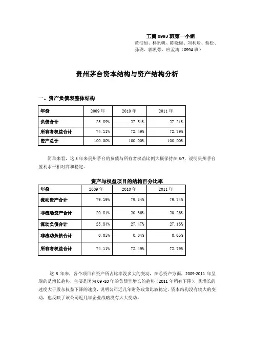 贵州茅台财务报表分析