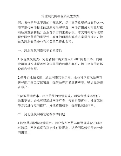 河北现代网络营销设置方案
