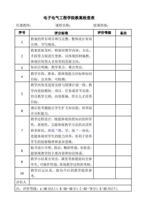 教案检查表