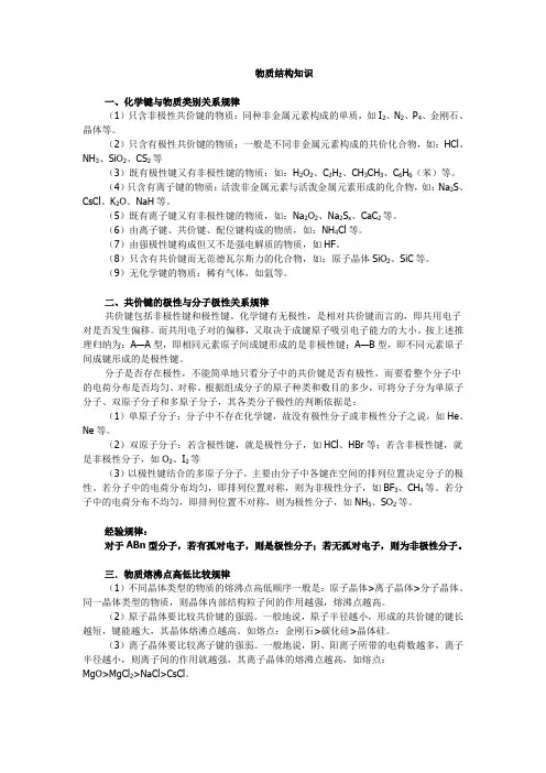 物质结构知识
