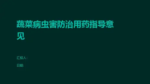 蔬菜病虫害防治用药指导意见