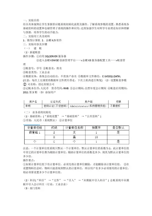 供应链实验 Microsoft Office Word 文档