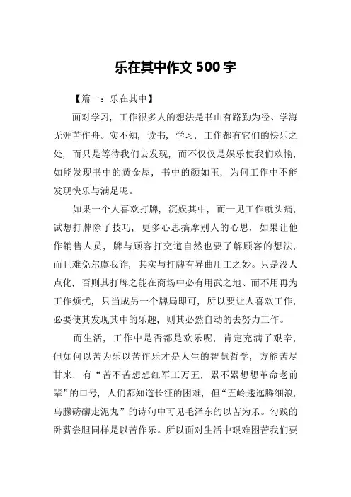 乐在其中作文500字