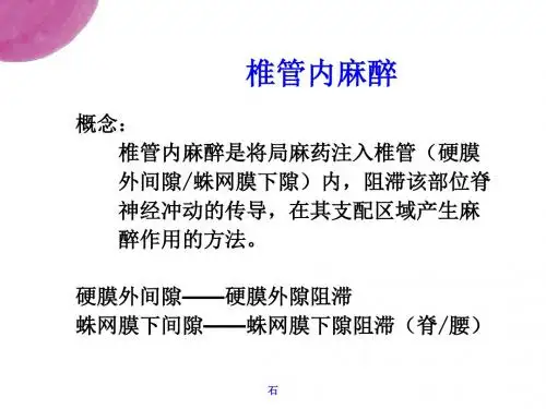 麻醉学-椎管内麻醉PPT演示课件
