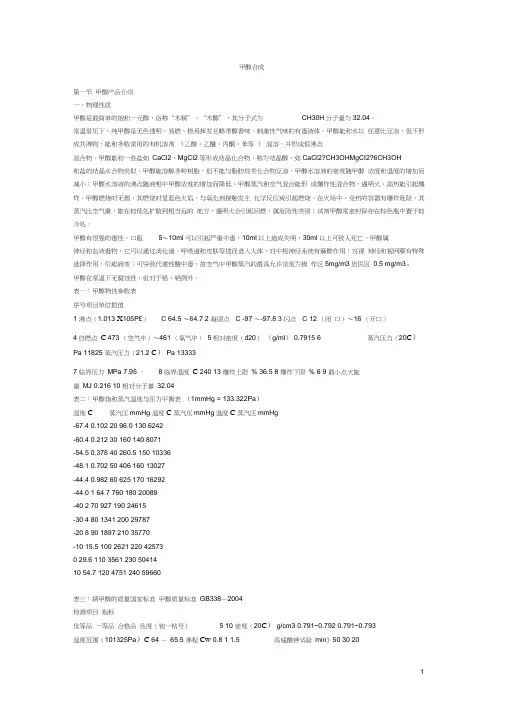 甲醇合成工艺