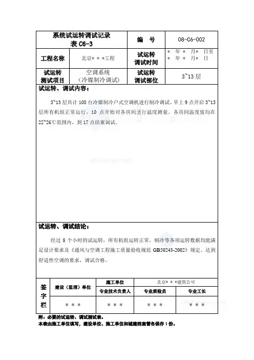 系统试运转调试记录1_secret