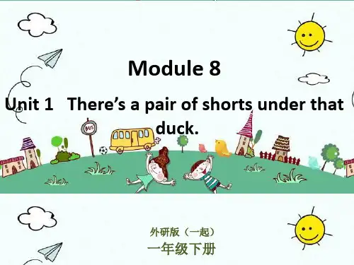 英语一下M8U1There's a pair of shorts under that duck外研