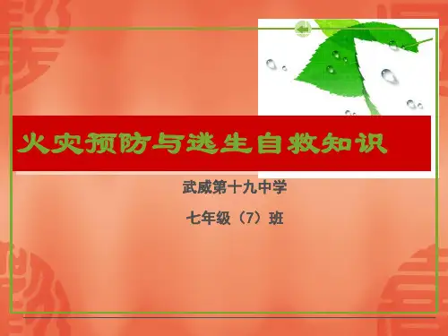 中小学火灾的预防与逃生自救PPT课件