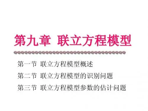 第九章联立方程