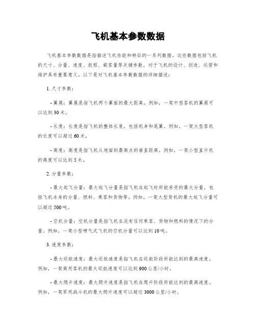 飞机基本参数数据