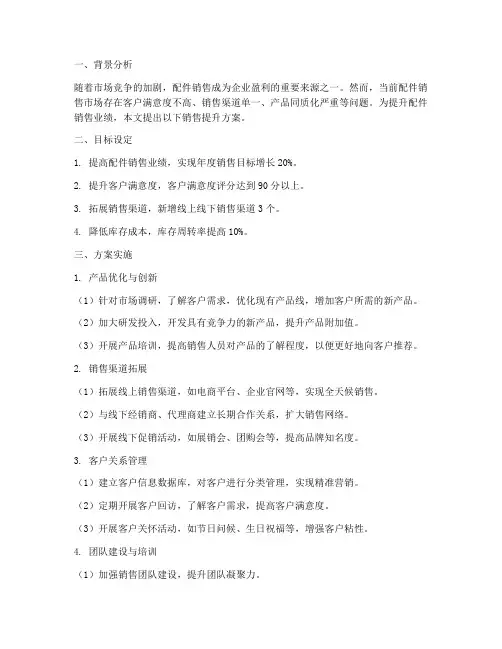 配件销售提升方案