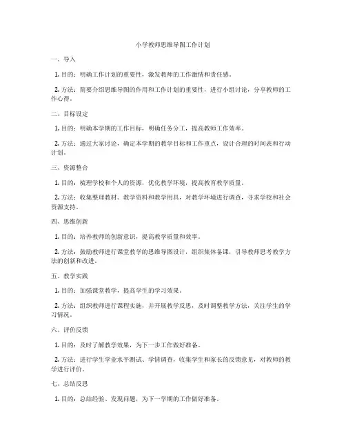 小学教师思维导图工作计划