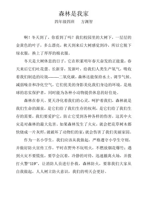 森林是我家作文Word 文档