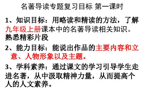 名著导读九年级复习课件优秀公开课PPT
