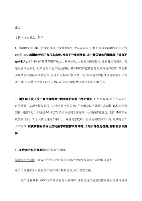 房地产辩论