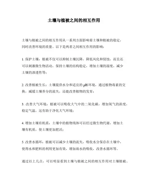 土壤与植被之间的相互作用