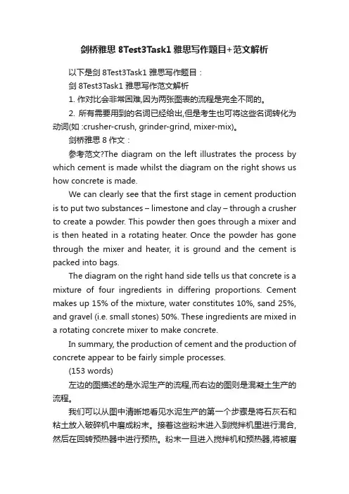 剑桥雅思8Test3Task1雅思写作题目+范文解析