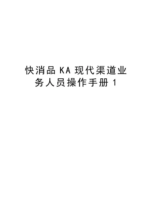 快消品KA现代渠道业务人员操作手册1