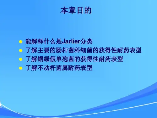 革兰阴性菌主要耐药表型