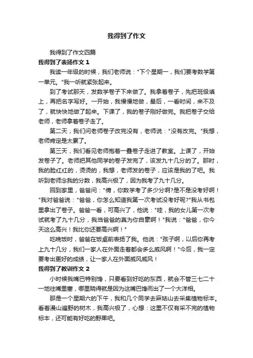 我得到了作文