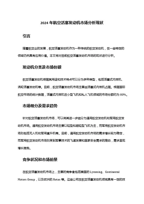 2024年航空活塞发动机市场分析现状
