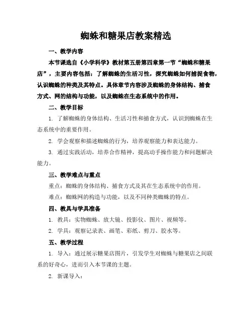 蜘蛛和糖果店教案