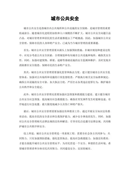 城市公共安全