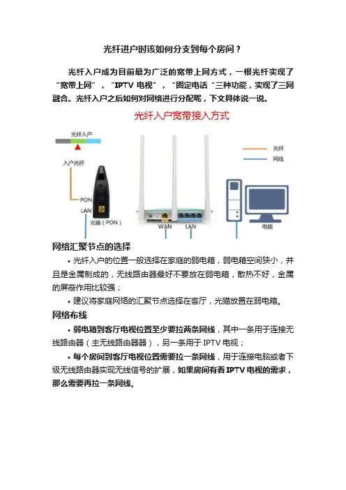光纤进户时该如何分支到每个房间？