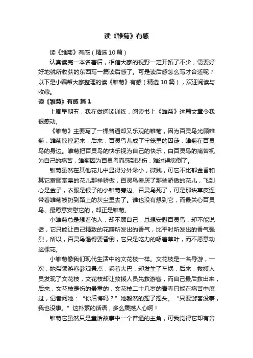 读《雏菊》有感