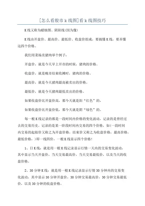 [怎么看股市k线图]看k线图技巧
