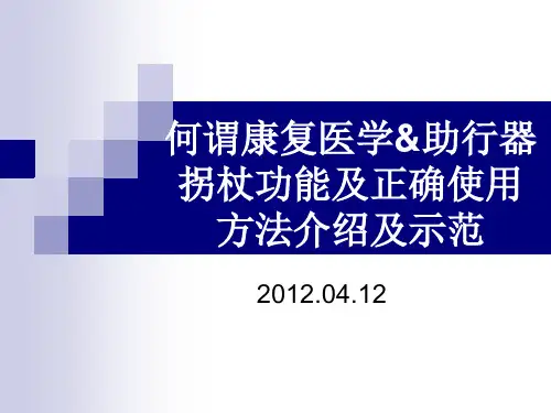 助行器拐杖功能及正确使用方法介绍及示范精品PPT课件