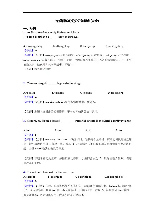 专项训练动词短语知识点(大全)