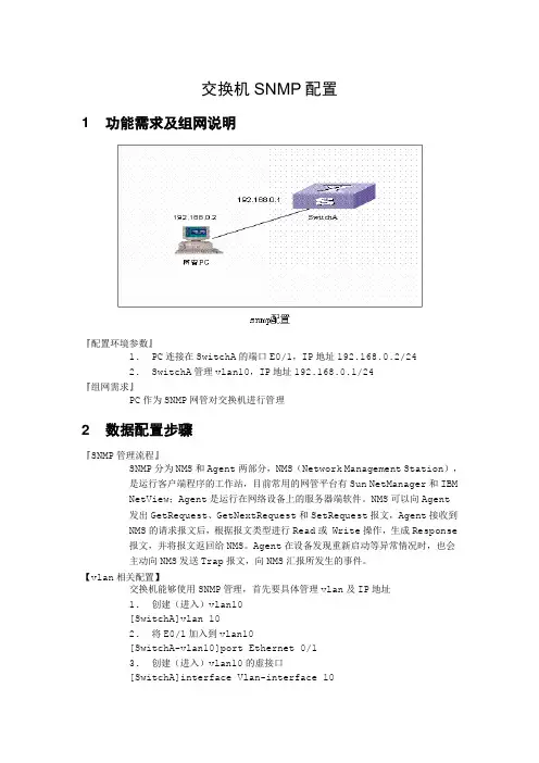 交换机SNMP配置