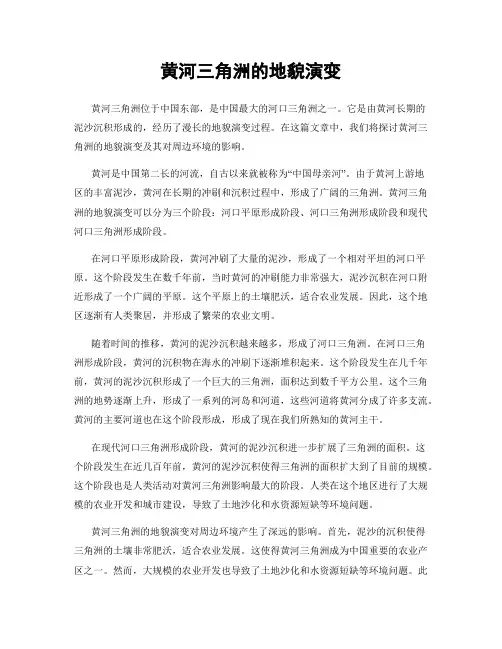 黄河三角洲的地貌演变