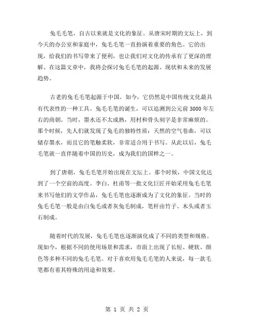 兔毛毛笔作文范文