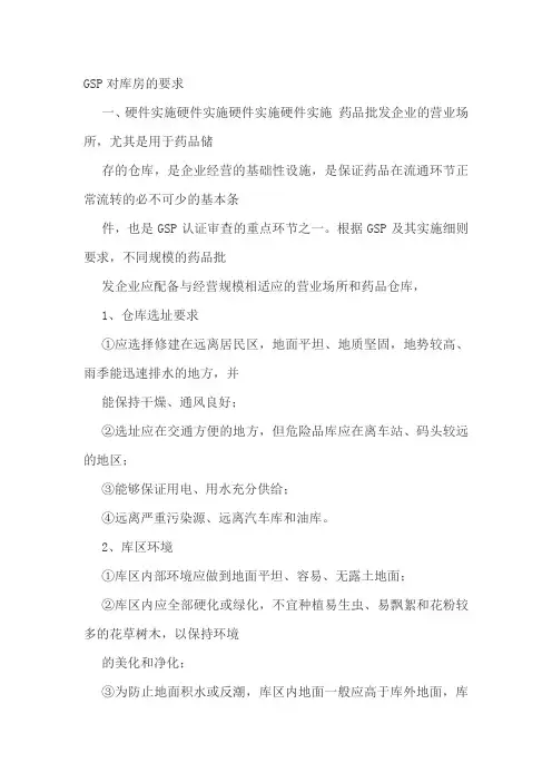 【2019年整理】GSP对库房的要求