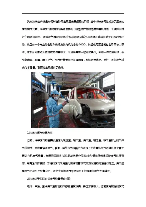 关于汽车涂装烘干过程有机废气处理方法探讨