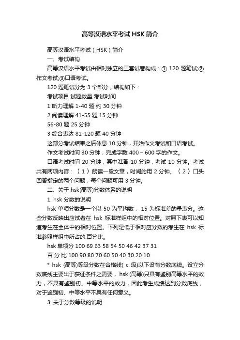 高等汉语水平考试HSK简介