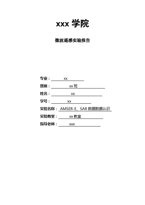 微波遥感实验报告(李翔)