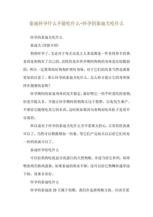 泰迪怀孕什么不能吃什么-怀孕的泰迪犬吃什么