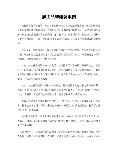 雇主品牌建设案例