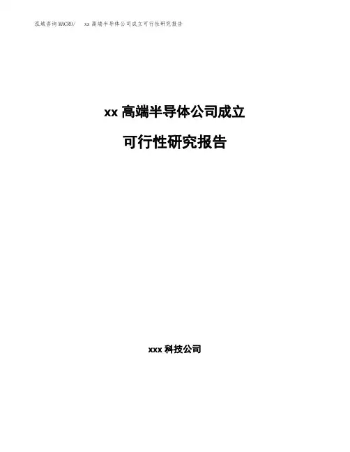 xx高端半导体公司成立可行性研究报告