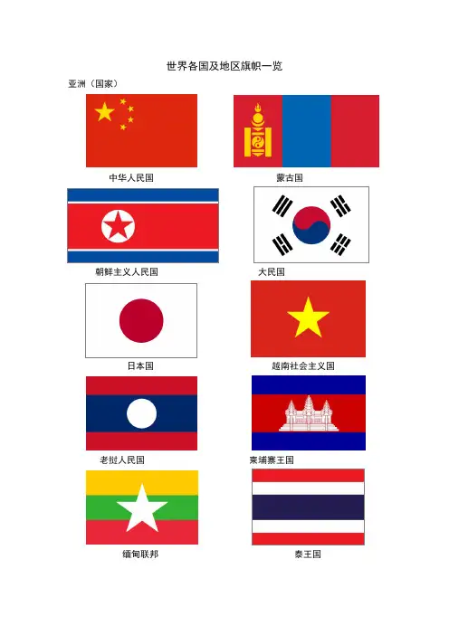 世界各国及地区旗帜一览