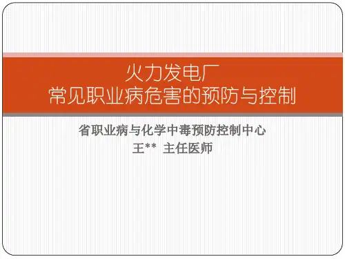 火力发电厂常见职业病危害的预防控制教程文件